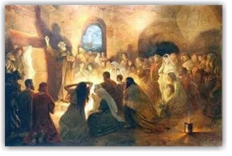 Reunión de cristianos en una celebración