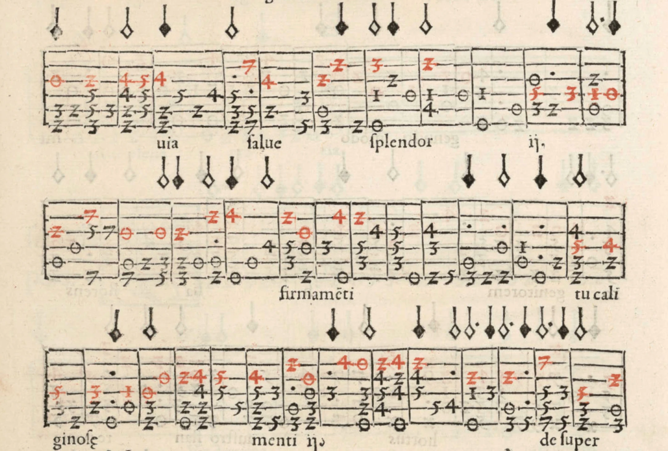 Página histórica con notación musical