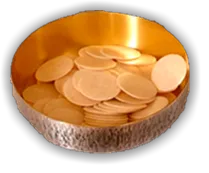 Plato con formas para la comunión