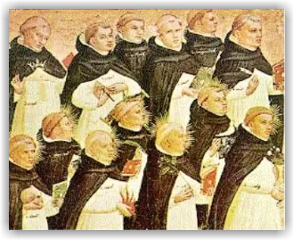 Monjes trabajando en un scriptorium