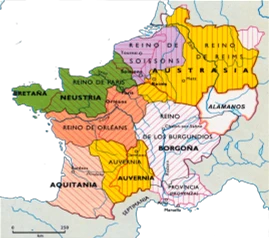 Mapa de los reinos francos
