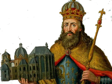Carlomagno sosteniendo una iglesia