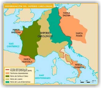 Mapa del imperio carolingio
