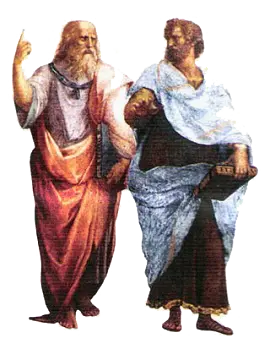 Platón y Aristóteles en La escuela de Atenas