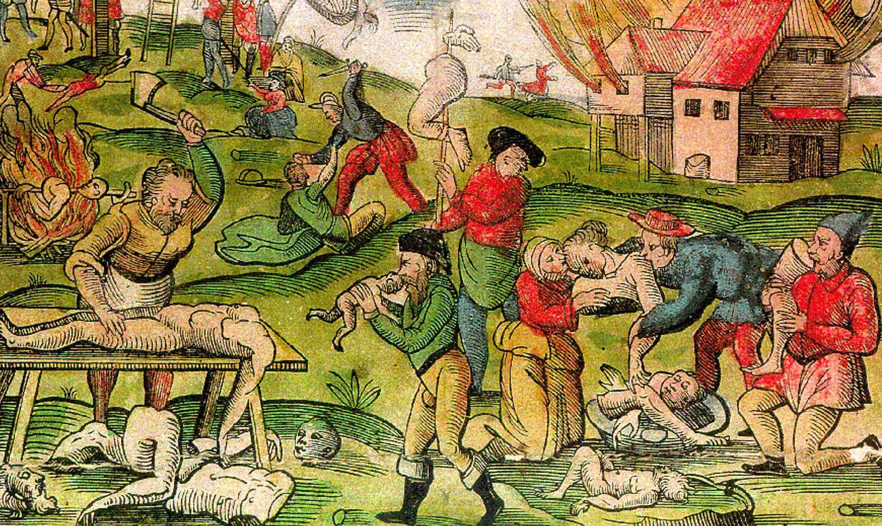 Imagen medieval relacionada con la gran hambruna