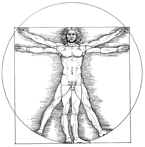 Hombre de Vitruvio, representación del antropocentrismo