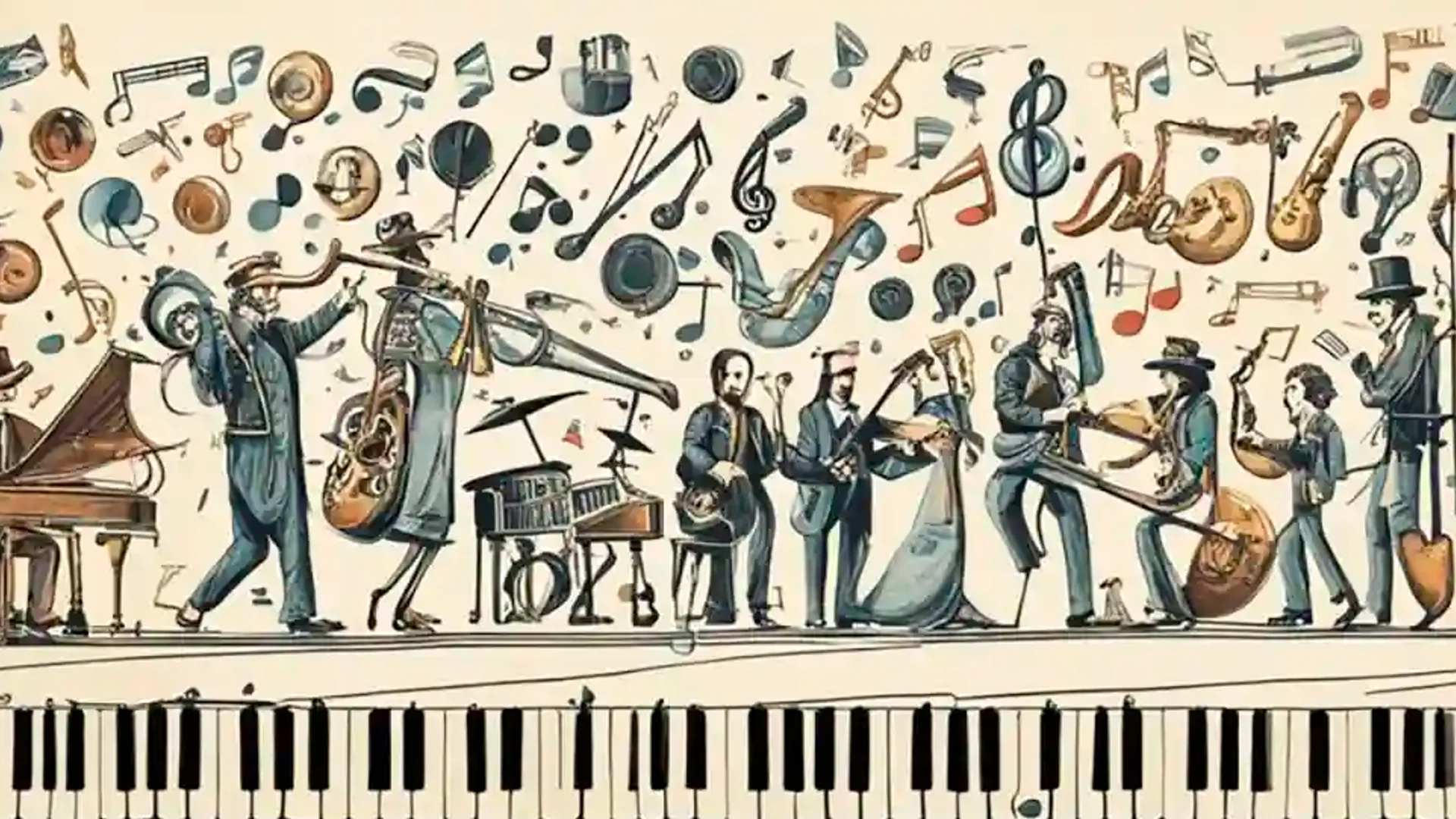 Fondo de dibujos y música