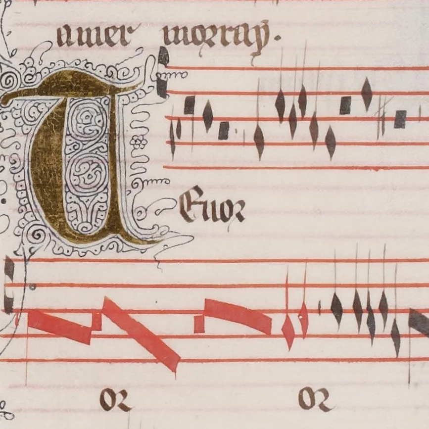 Manuscrito del Ars Nova con notación mensural