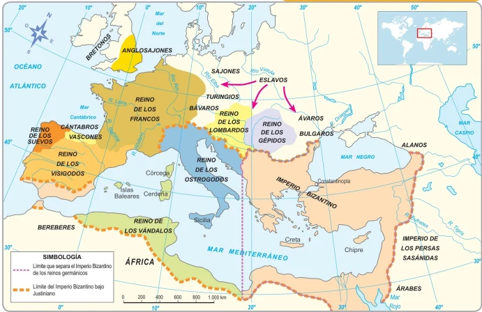 Mapa de la fragmentación del Imperio
