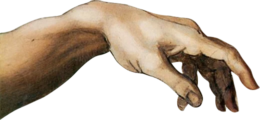 Detalle de la mano izquierda de Adán